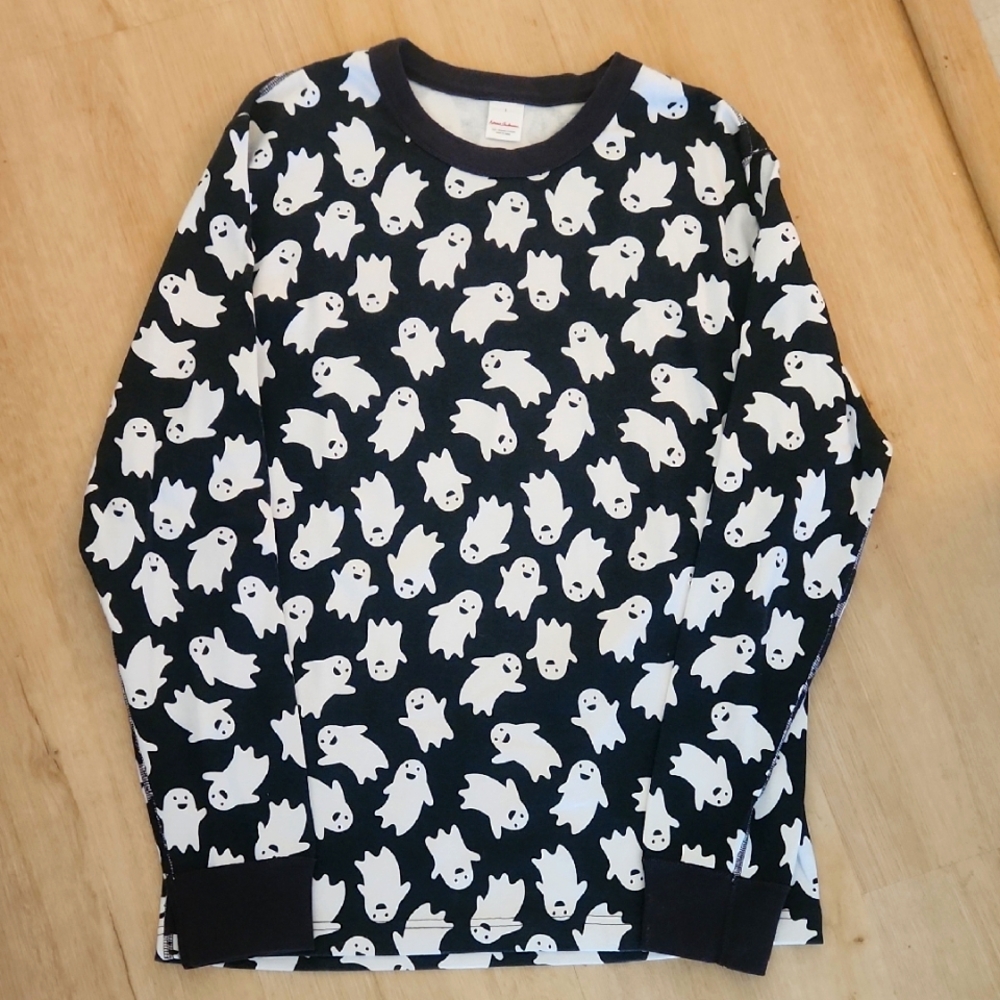 Hanna Andersson Black and White Ghost Long Sleeve Tee